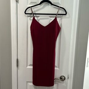 IRIS Burgundy slip dress with diamond straps